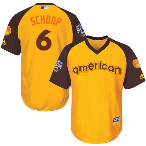 Orioles #6 Jonathan Schoop Gold 2016 All-Star American League Stitched Youth MLB Jersey - Click Image to Close